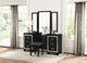 Algiers Vanity and Mirror, Black Alligator Embossed