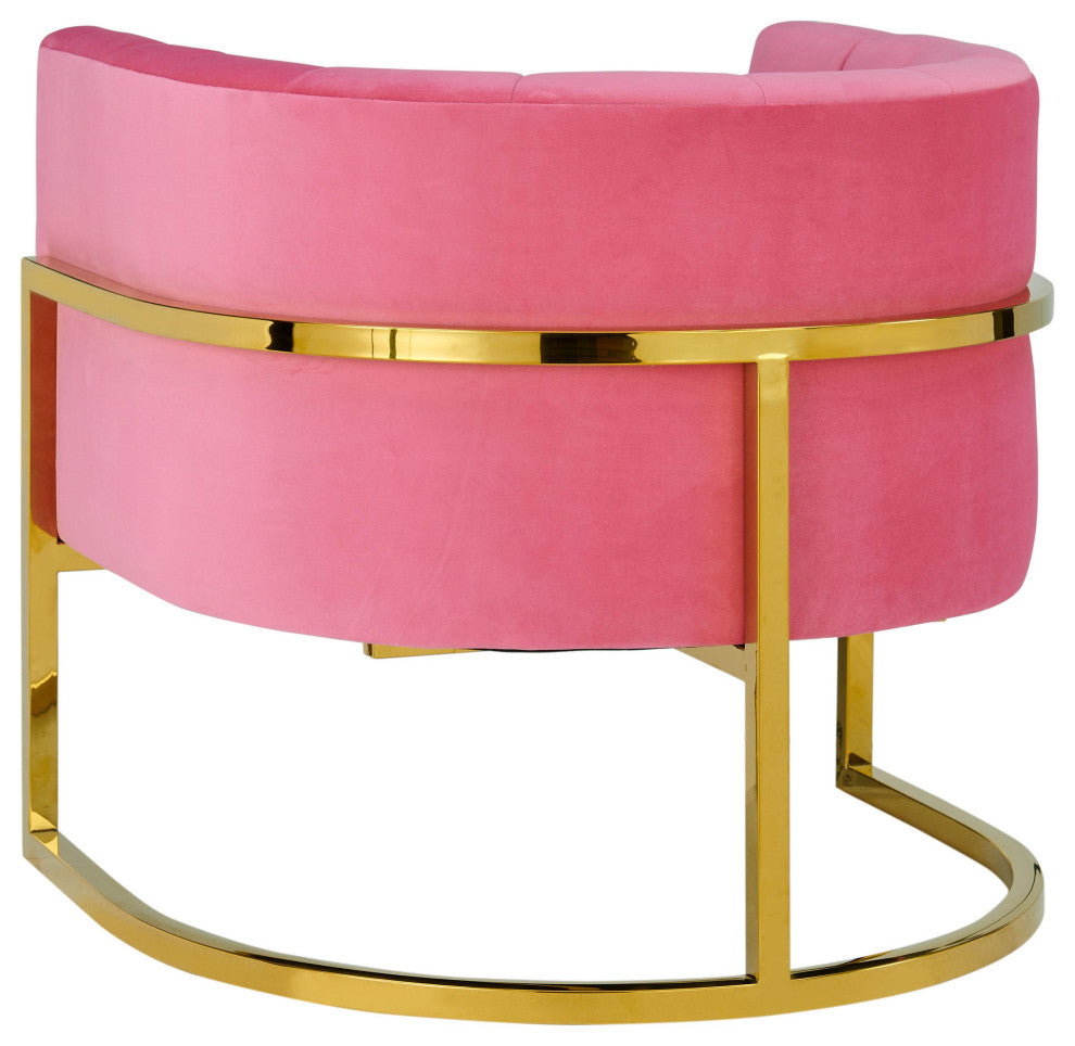 Magnolia Rose Pink Velvet Chair