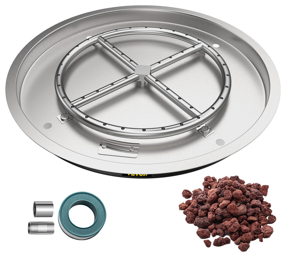 VEVOR Drop in Fire Pit Pan Gas Fire Pan 19" x 19" Fire Pit Pan Stainless Steel
