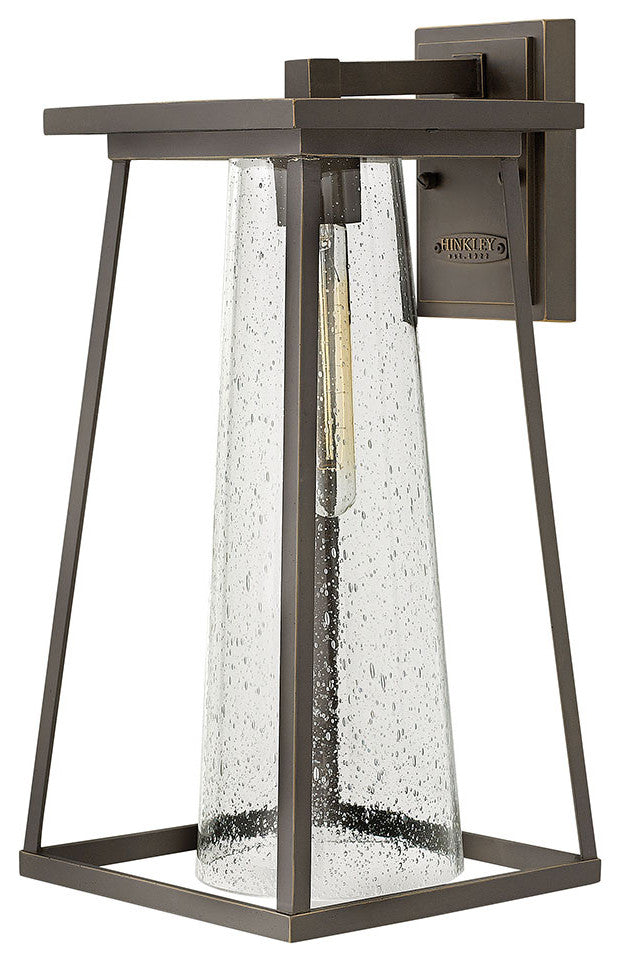 Hinkley Burke Medium Wall Mount Lantern, Oil Rubbed Bronze With Clear Glass