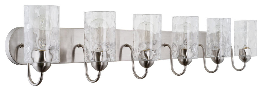 Kira Home Armada II 48" Over Mirror / Bathroom Light, Hammered Glass Shades