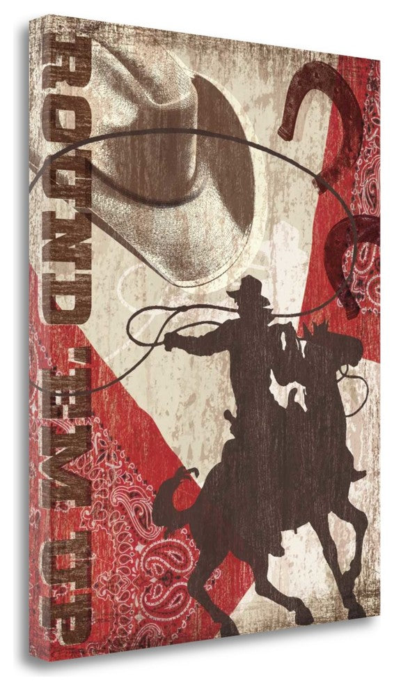 "Round Em Up" By Tandi Venter,Ready to Hang Giclee Print on Gallery Wrap Canvas