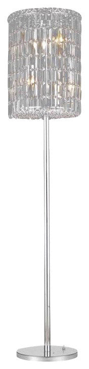 Elegant Maxim Floor Lamp, Chrome Finish With Royal Cut Crystal
