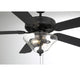 52" 2-Light Ceiling Fan, Matte Black, Matte Black