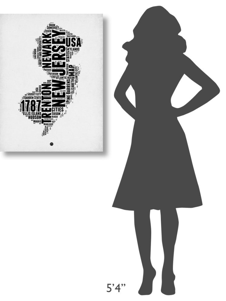 "New Jersey Word Cloud 2" Fine Art Print