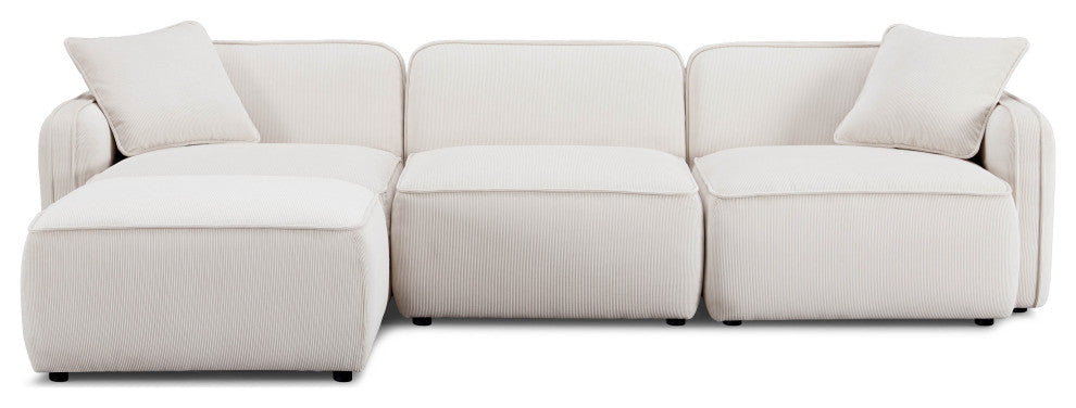 Travie 4-Piece Modular Sectional, White Sand