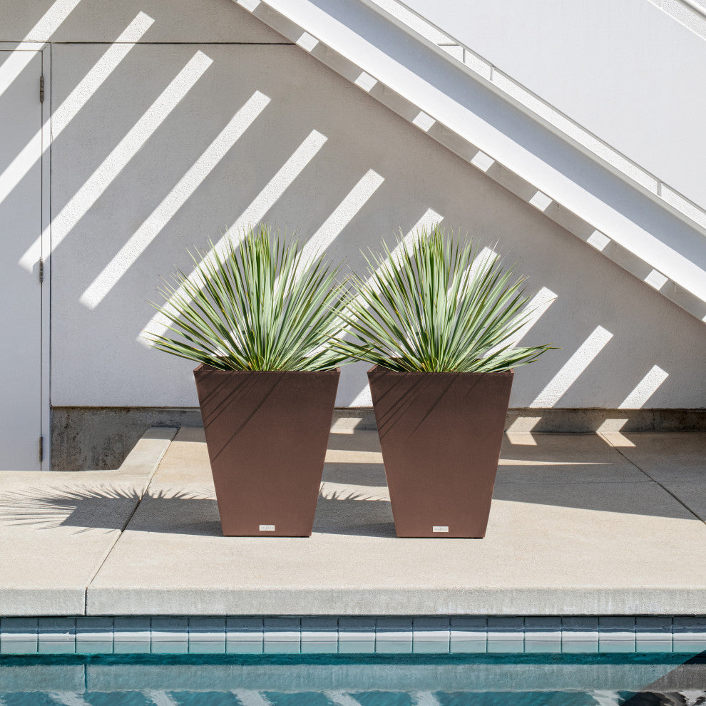 Nobleton Square Planter, Espresso, 22 Inch, 1 Pack