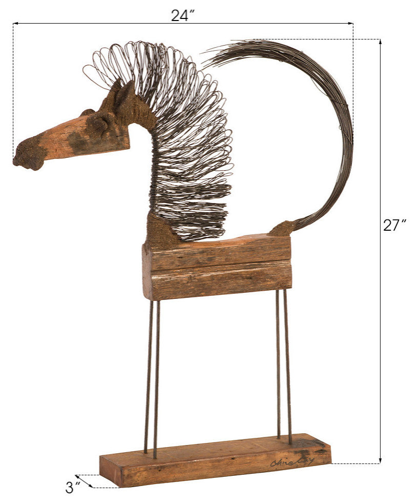 Wire Horse Sculpture, Small Body