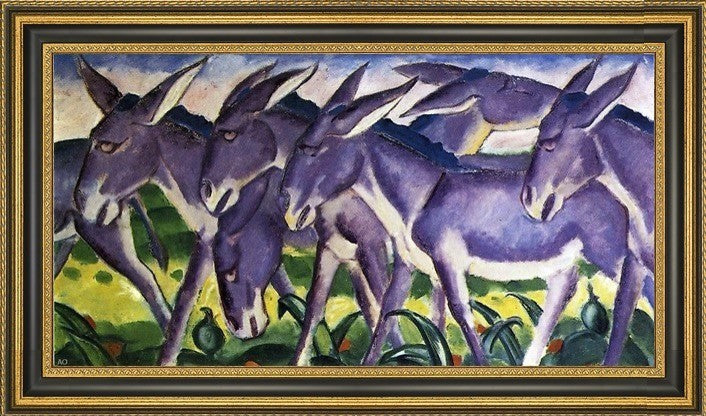 Franz Marc Donkey Frieze - 15" x 30" Framed Premium Canvas Print