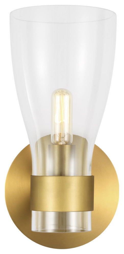 Moritz One Light Sconce, Burnished Brass