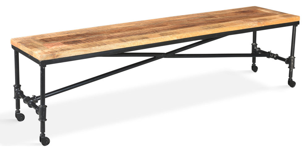 Timbergirl Reclaimed Wood Bench With Wheels