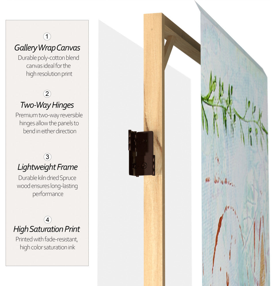 5' Tall Winter's Peace Canvas Room Divider