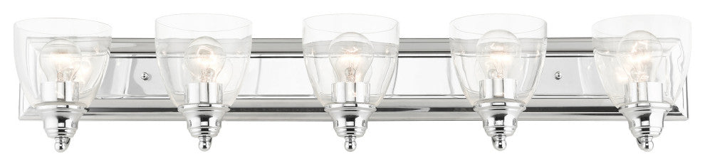Polished Chrome Transitional, Colonial, Vanity Sconce