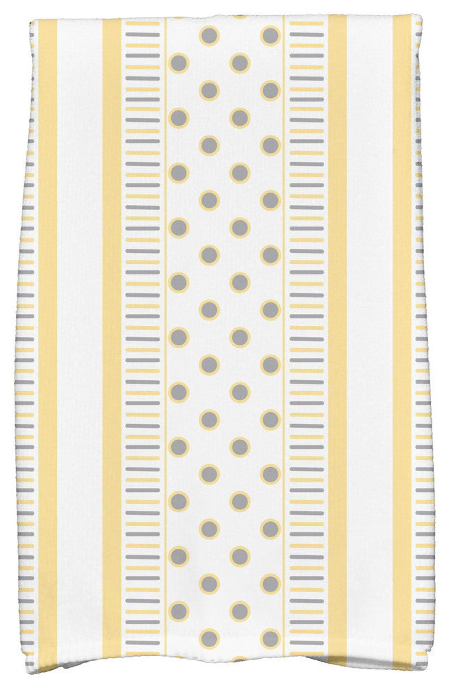 18x30" Comb Dot Stripe Print Hand Towels, Gray