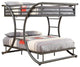 Coaster Stephan Modern Full Over Full Metal Bunk Bed in Gray Finish