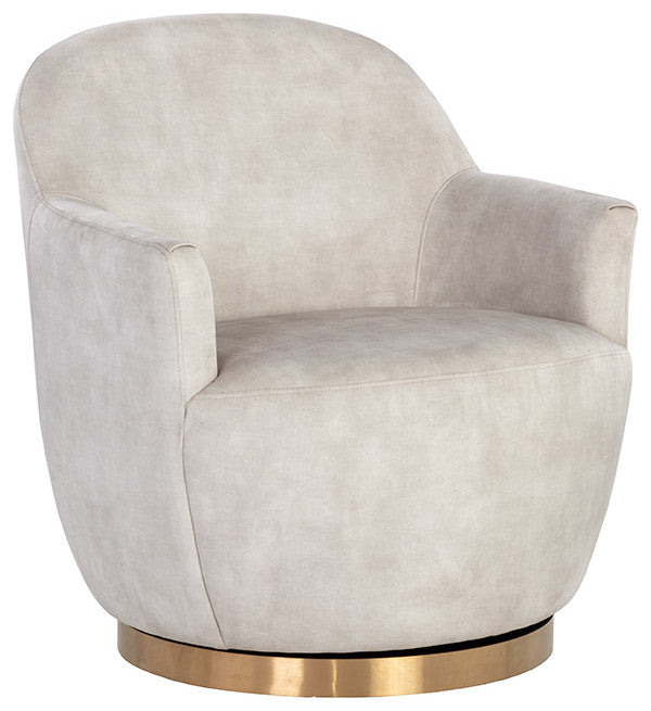 Casey Swivel Lounge Chair Nono Cream, Cream