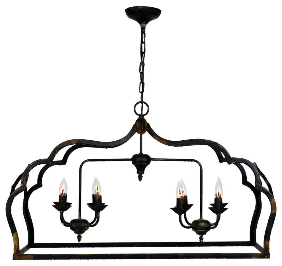 Jennet 8 Light Black Rectangular Lantern