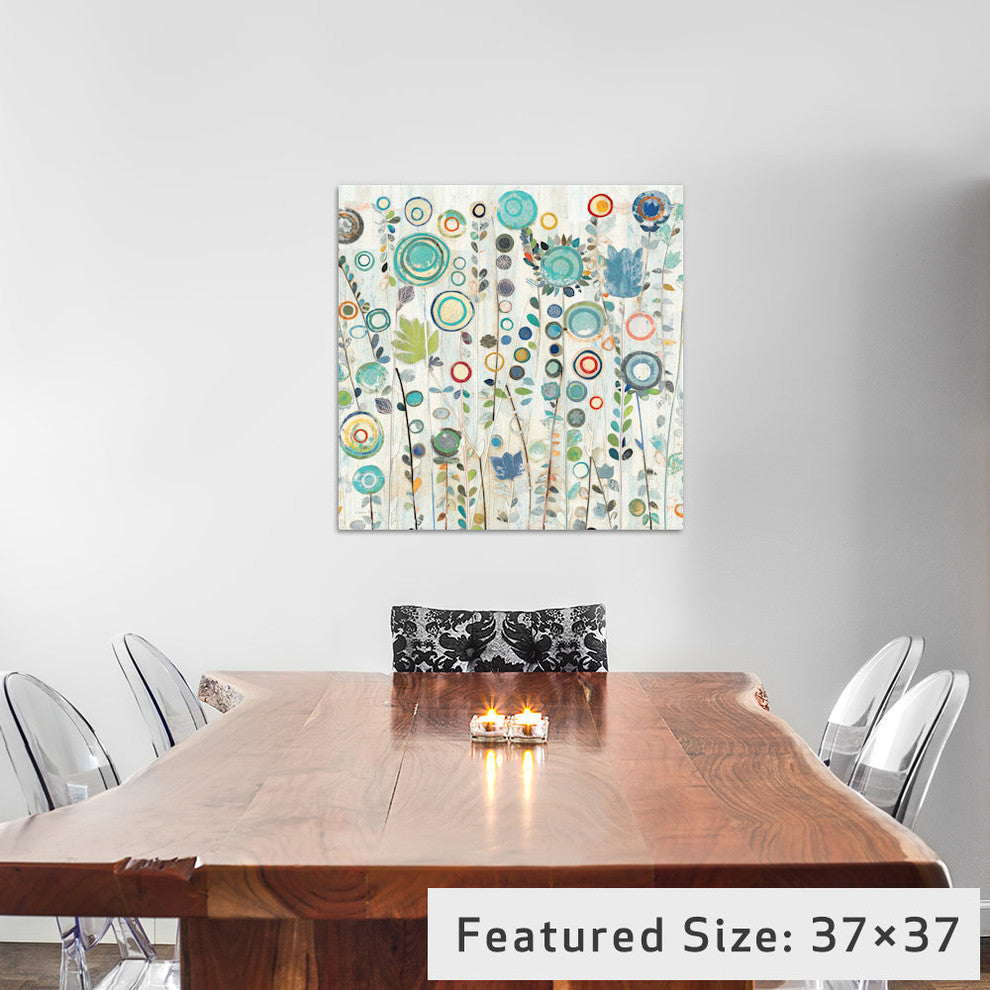 "Ocean Garden I Square Gallery" by Candra Boggs, 26x26x1.5"