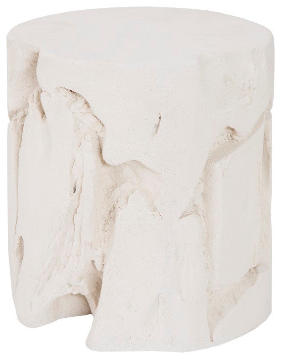 Slice Stool, Round, White Stone