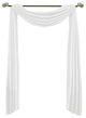 Single Soho Decorative Faux Silk Scarf, White