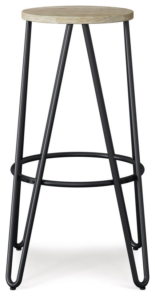 Simeon 30 inch Metal Bar Stool with Wood Seat