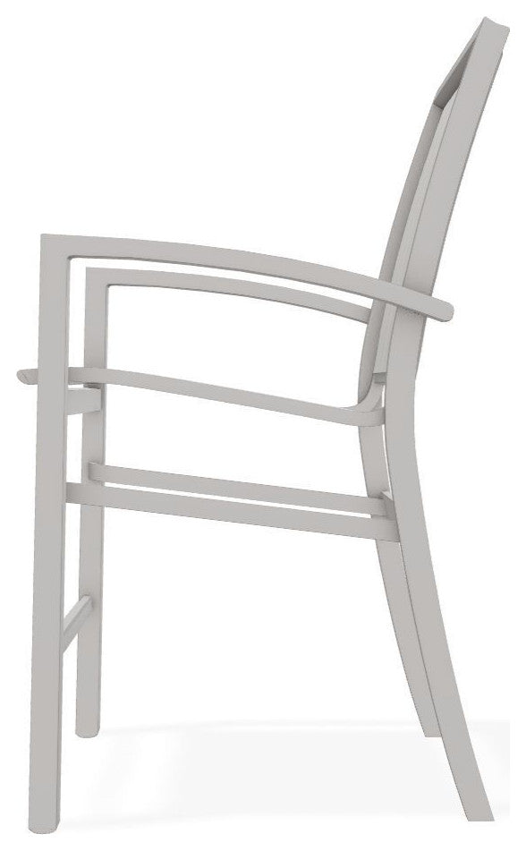 Kendall Sling Balcony Height Stackable Outdoor Stool, Harbor/Warm Gray