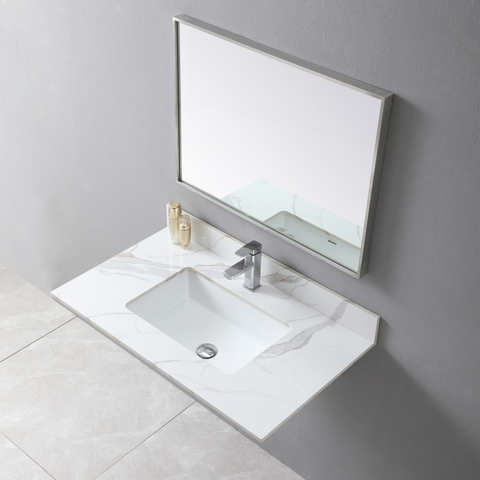 31"/ 37"/ 43" Carrara Gold Engineered Stone Bath Vanity Top, 37"