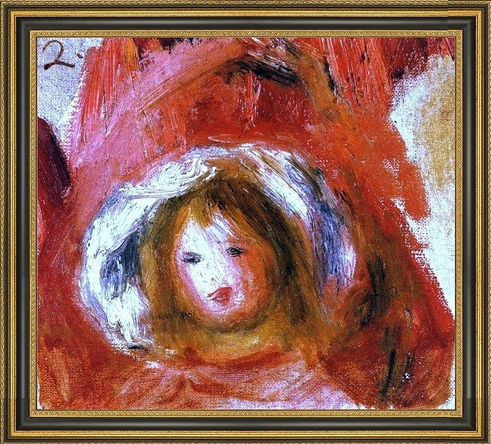Pierre Auguste Renoir Girl with Hat - 20" x 25" Framed Premium Canvas Print
