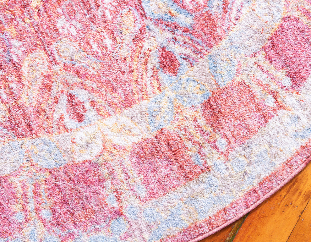 Unique Loom Williamsburg Brighton Rug, Red, 3'3"x3'3"