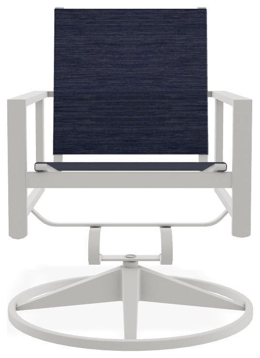 Tribeca Sling Outdoor Swivel Rocker, Collect Indigo/Snow