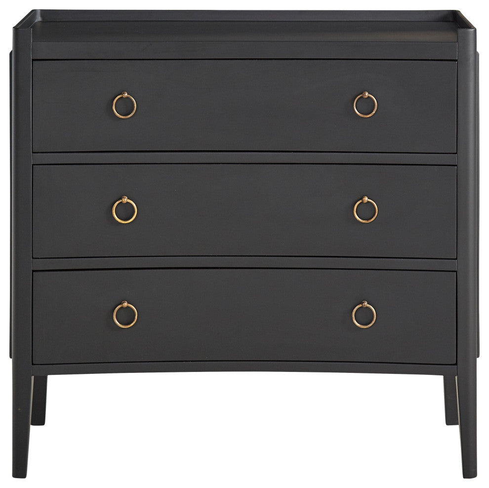Tiffany 36" 3-Drawer Storage Chest, Black