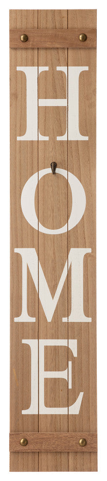 42"H Spring Wooden "HOME" Porch Sign With Wreath