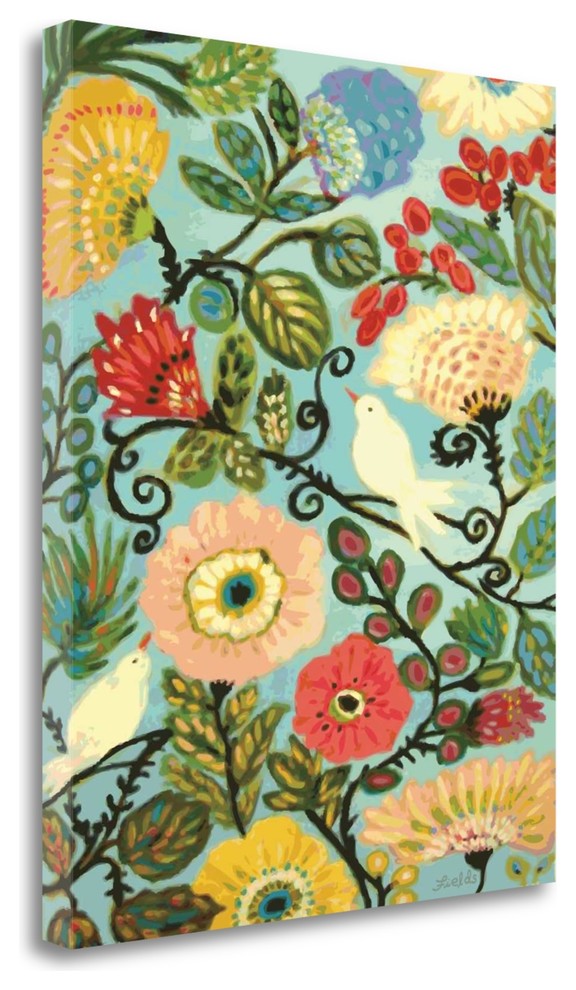 "Sweet Cottage Garden" By Karen Fields, Giclee Print on Gallery Wrap Canvas