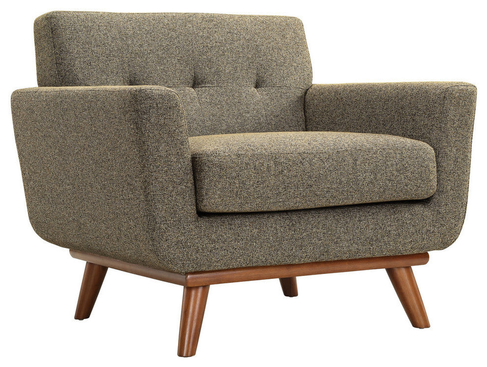 Modern Contemporary Armchair and Sofa, 2-Piece Set, Oatmeal