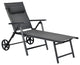 Costway Patio Lounge Chair W/ Wheels Neck Pillow Aluminum Frame Adjustable