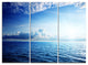 "Blue Caribbean Sea and Perfect Blue Sky" Metal Wall Art, 3 Panels, 36"x28"