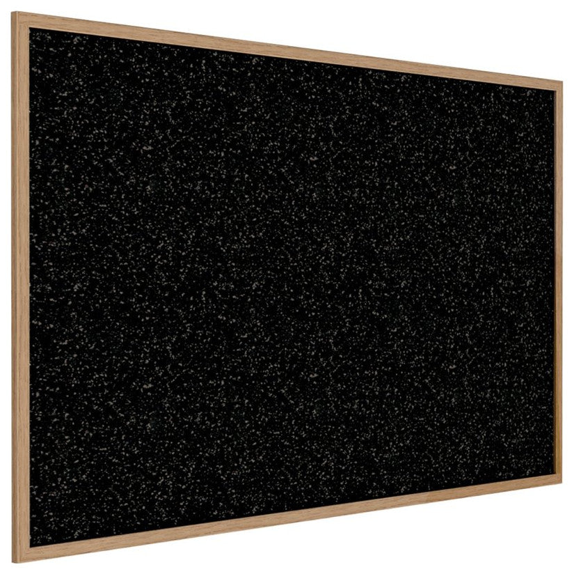 Ghent's Wood 4' x 5' Rubber Bulletin Board with Wood Frame in Speckled Tan