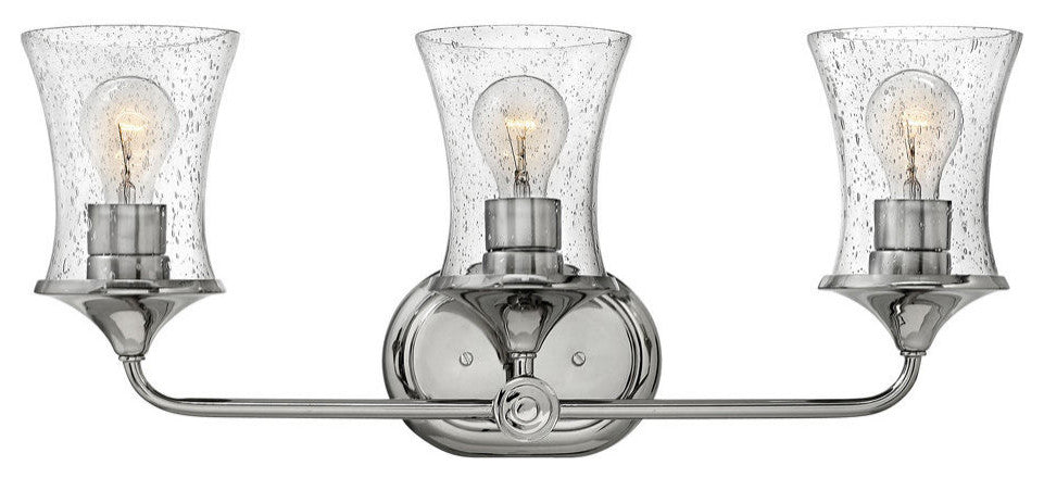 Hinkley Thistledown Three Light Vanity, Polished Nickel