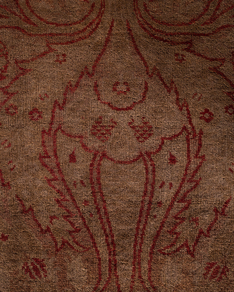 Fine Vibrance, One-of-a-Kind Hand-Knotted Area Rug Brown, 9' 5" x 11' 8"