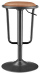 Elijah PU Gaslift Bar Stool,, Set of 2, Toasted Caramel