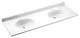 Swan Chesapeake Solid Surface Double Sink Bathroom Vanity Top, White
