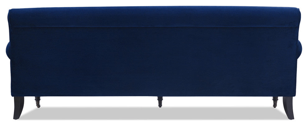 Alana Lawson 88" 3-Cushion Tight Back Sofa, Navy Blue Velvet