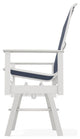 Leeward Sling Balcony Height Outdoor Swivel Armchair, Mavi/Snow