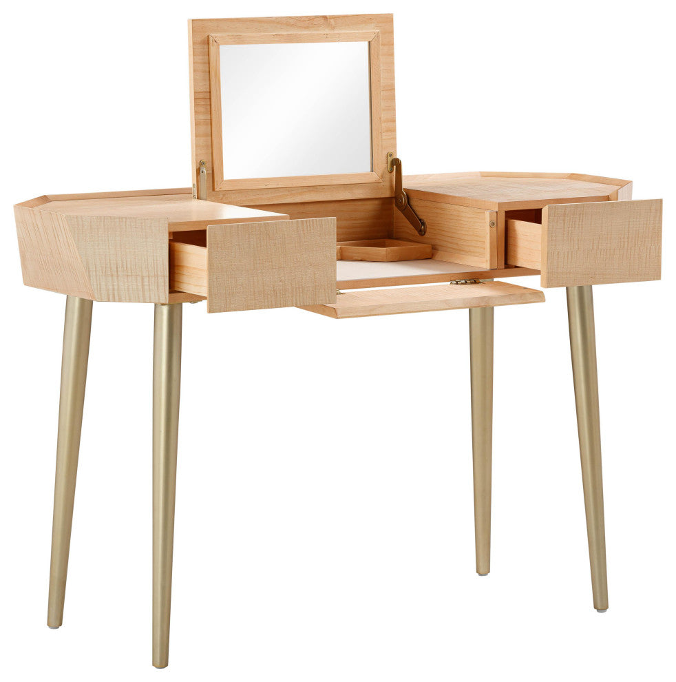 Sadie Natural Maple Vanity Desk - Natural