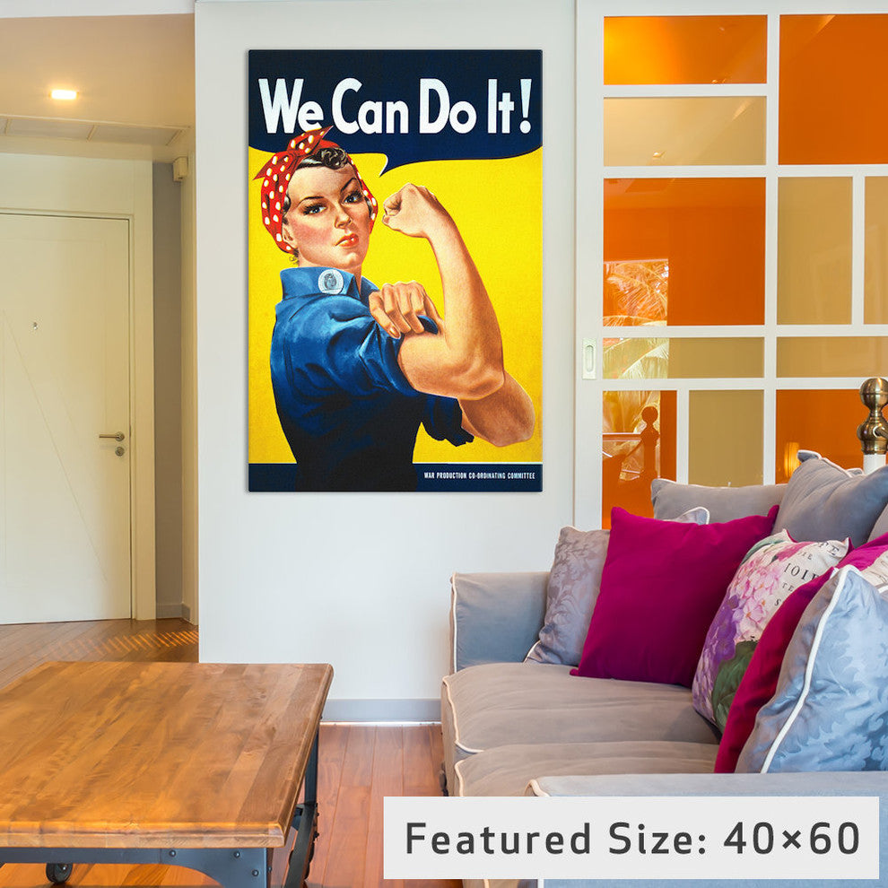 "We Can Do It!, Rosie The Riveter Poster" Wrapped Canvas Print, 18x12x1.5