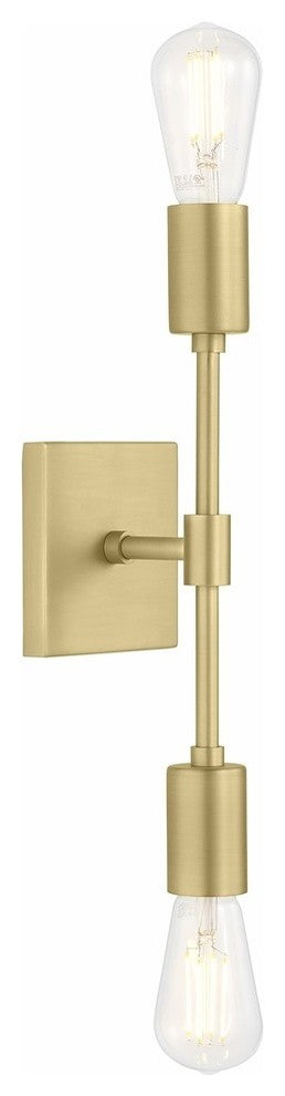 Berbella 2-Light Bathroom Wall Sconce, Satin Brass