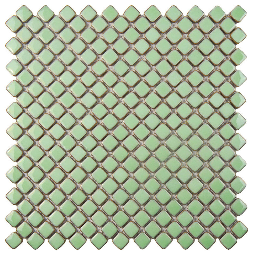 Hudson Diamond Light Green Porcelain Floor and Wall Tile