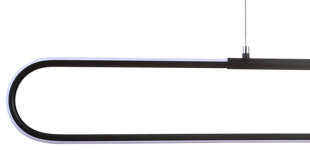 Ned 39" Dimmable Adjustable Integrated Led Metal Linear Pendant, Black