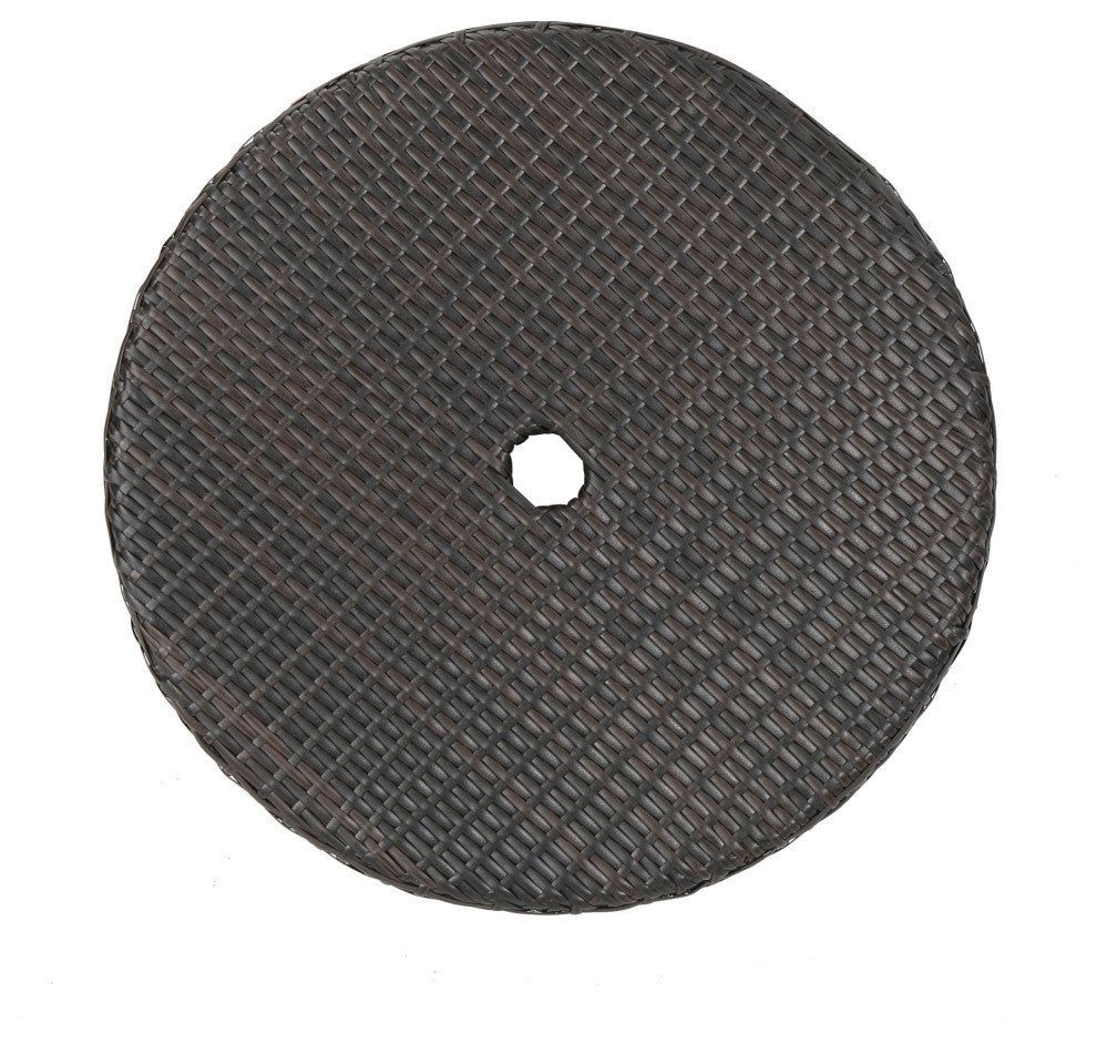 GDF Studio 3-Piece Clayton Outdoor Multibrown Wicker Bistro Set