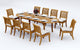 11-Piece Teak Dining Set, 94" Ext Oval Table, 10 Arbor Stacking Armless Chairs
